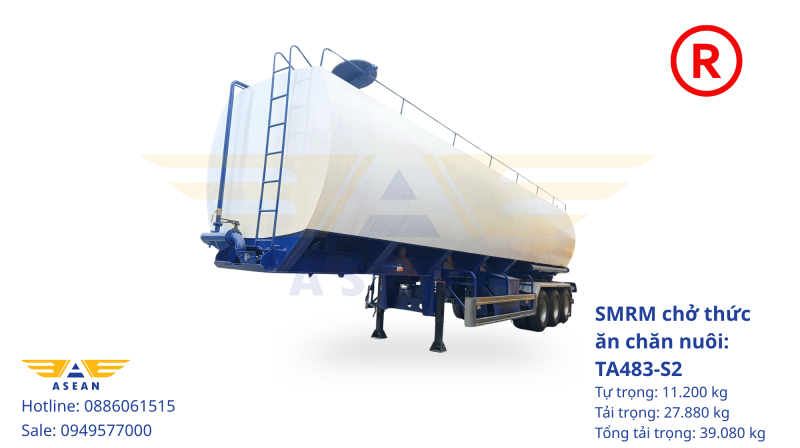 Sơ mi rơ mo&oacute;c chở thức ăn chăn nu&ocirc;i ASEAN TA483-S2 - Ảnh 2