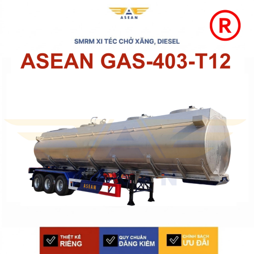 Sơ mi rơ mo&oacute;c xi t&eacute;c chở xăng ASEAN GAS-403-T12