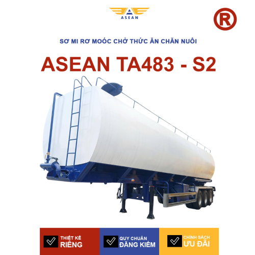 Sơ mi rơ mo&oacute;c chở thức ăn chăn nu&ocirc;i ASEAN TA483-S2